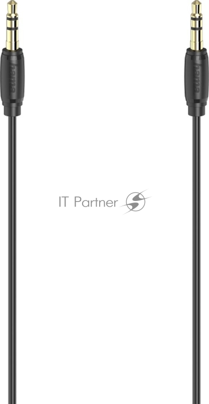 Кабель аудио Hama H-205264 Jack 3.5 (m)/Jack 3.5 (m) 5м. Позолоченные контакты черный (уп.:1шт) (00205264)