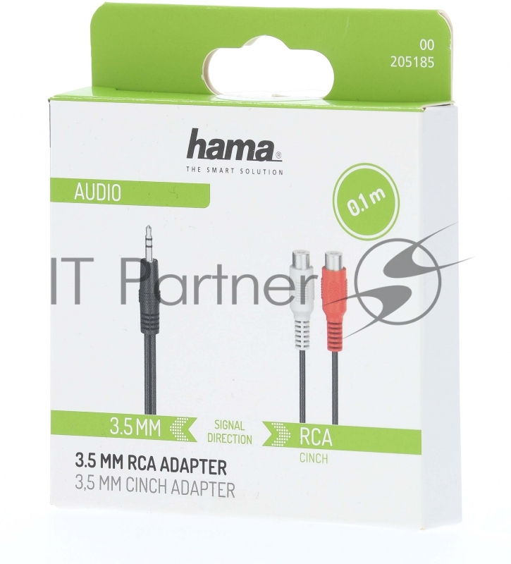 Адаптер Hama H-205185 00205185 Jack 3.5 (m) 2xRCA (f) 0.1м черный