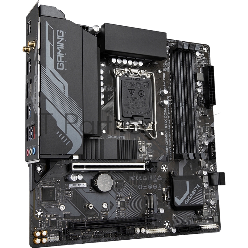 Материнская плата Gigabyte B760M G X AX DDR4 {Socket 1700, Intel®B760, 4xDDR4-3200, HDMI+DP+DP, 1xPCI-Ex16, 2xPCI-Ex1, 4xSATA3(RAID 0/1/5/10), 2xM.2, 8Ch Audio, GLan, WiFi, (2+4)xUSB2.0, (3+2)xUSB3.2, (1+0)xUSB3}
