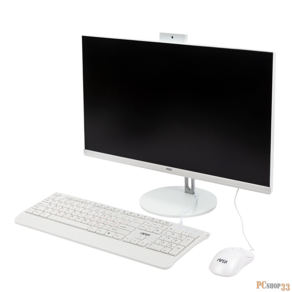 Моноблок Hiper V10 23.8 Full HD i5 10400 (2.9) 8Gb SSD512Gb UHDG Windows 10 Professional GbitEth WiFi BT клавиатура мышь Cam белый 1920x1080