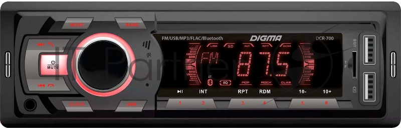 Автомагнитола Digma DCR-700 1DIN 4x50Вт