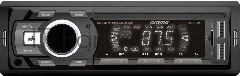 Автомагнитола Digma DCR-700 1DIN 4x50Вт