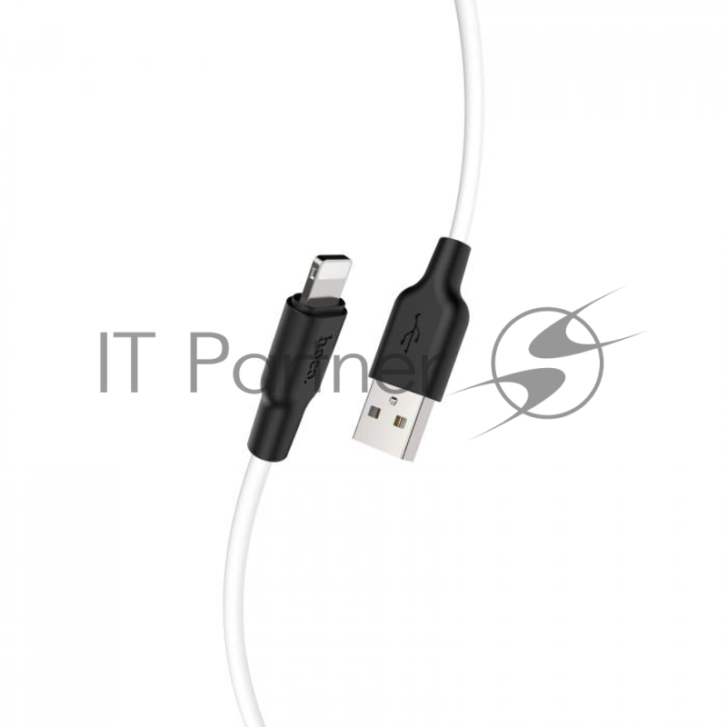 Кабель USB HOCO X21 Plus Silicone для Lightning, 2.4A, длина 1.0м, белый