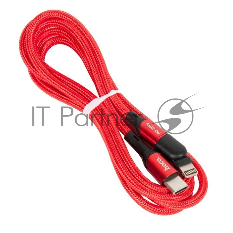Кабель Type-C HOCO U100 Orbit PD для Lightning, 3.0А, длина 1.2м, красный