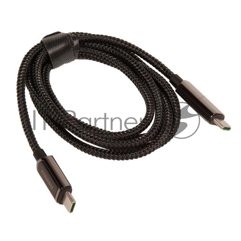 Кабель Type-C REMAX RC-128a REMINE Series with Digital Display Type-C, PD 100W, длина 1.2м, черный