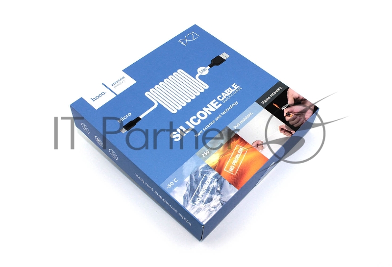 Кабель USB HOCO X21 Silicone, USB - Micro USB, 2А, 1 м, белый