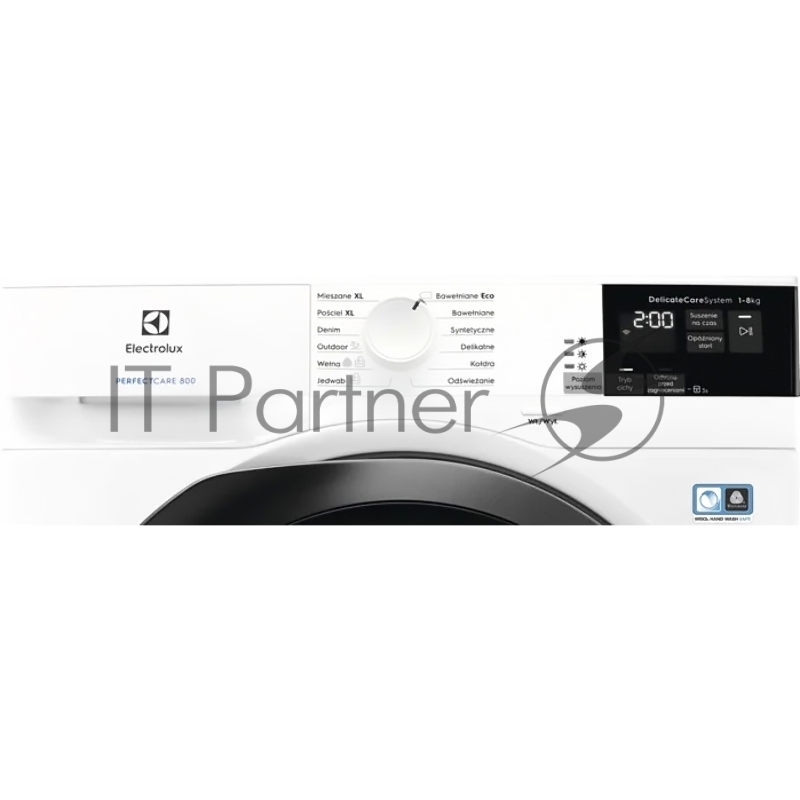 Сушильная машина ELECTROLUX 8 кг, класс энергоэффективности A++, глубина 60 см, средний ЖК дисплей, инверторный двигатель, конденсационная сушка c технологией Heat Pump, панель управления на польском языке, наклейка на русском в комплекте