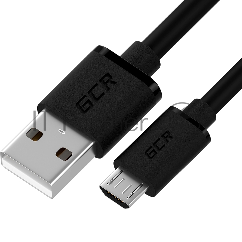 Кабель GCR 0.5m MicroUSB, черный, быстрая зарядка, 28/24 AWG, GCR-53608