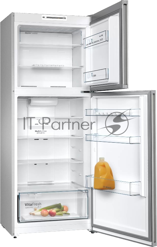 Отдельностоящий холодильник с морозильной камерой сверху Bosch KDN43N120M Series 2, 1780x700x645, 252/113 л, 42 дБ, NoFrost, Vita Fresh, MultiAirFlow