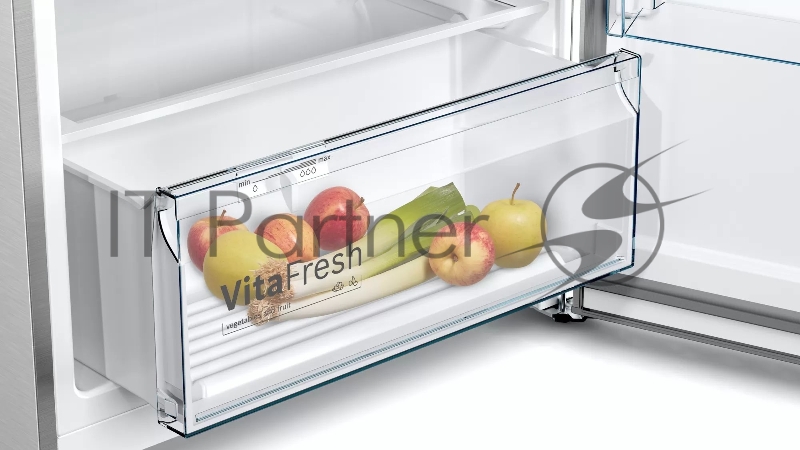 Отдельностоящий холодильник с морозильной камерой сверху Bosch KDN43N120M Series 2, 1780x700x645, 252/113 л, 42 дБ, NoFrost, Vita Fresh, MultiAirFlow