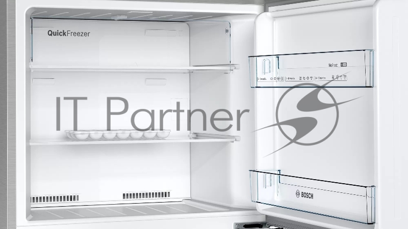 Отдельностоящий холодильник с морозильной камерой сверху Bosch KDN43N120M Series 2, 1780x700x645, 252/113 л, 42 дБ, NoFrost, Vita Fresh, MultiAirFlow