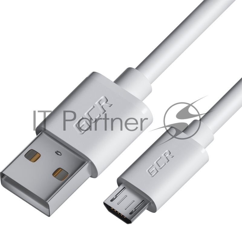 Кабель GCR 3.0m MicroUSB, белый, быстрая зарядка, 28/24 AWG, GCR-53234