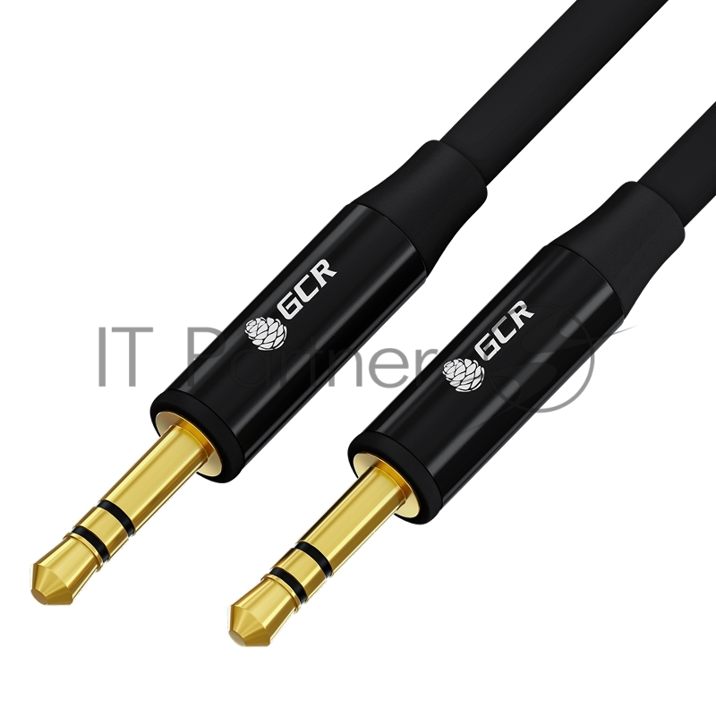 Кабель GCR 3.0m аудио jack 3.5mm/jack 3.5mm черный, GOLD, AL case черный, M/M, GCR-54762