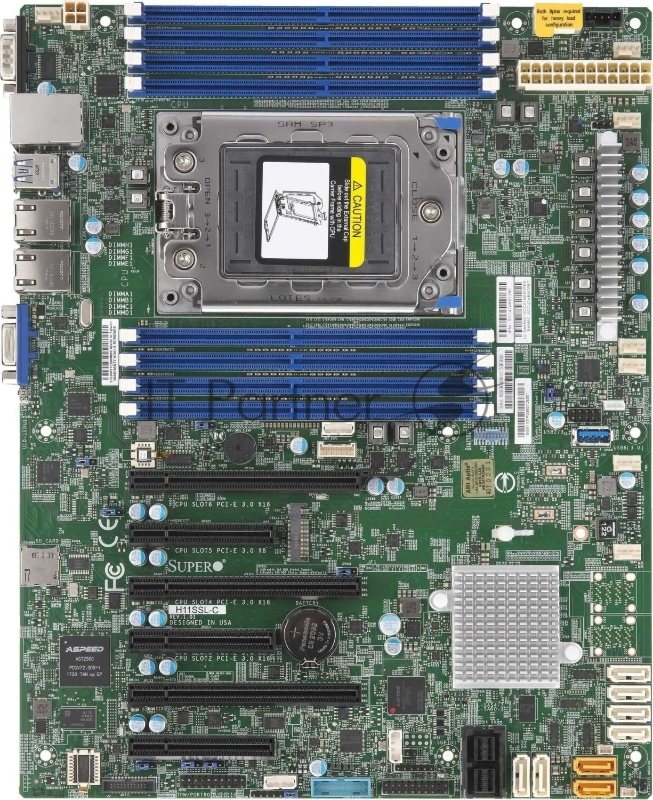Сервер.плата SuperMicro MBD-H11SSL-C-B <SP3, AMD EPYC 7002/7001 Series>