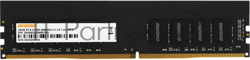 Память DDR4 16Gb 2666MHz Digma DGMAD42666016D RTL PC4-21300 CL19 DIMM 288-pin 1.2В dual rank