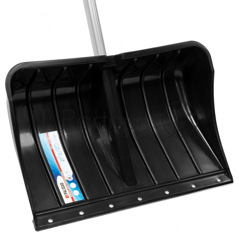 Лопата для уборки снега пластиковая, 540х375х1520 мм, стальной черенок,стальная планка// Palisad