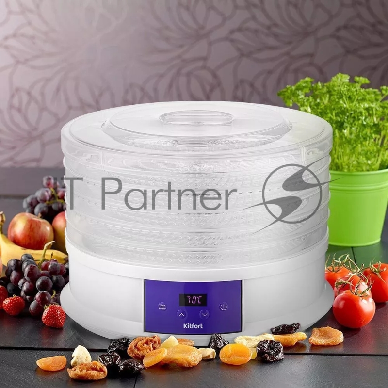 Сушка для фруктов и овощей Kitfort КТ-1927 5под. 250Вт белый