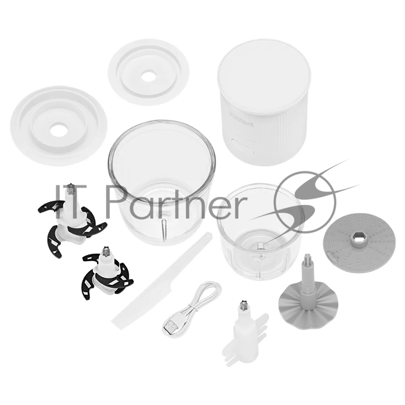 Измельчитель электрический Kitfort Т-3083 0.6л. 120Вт белый