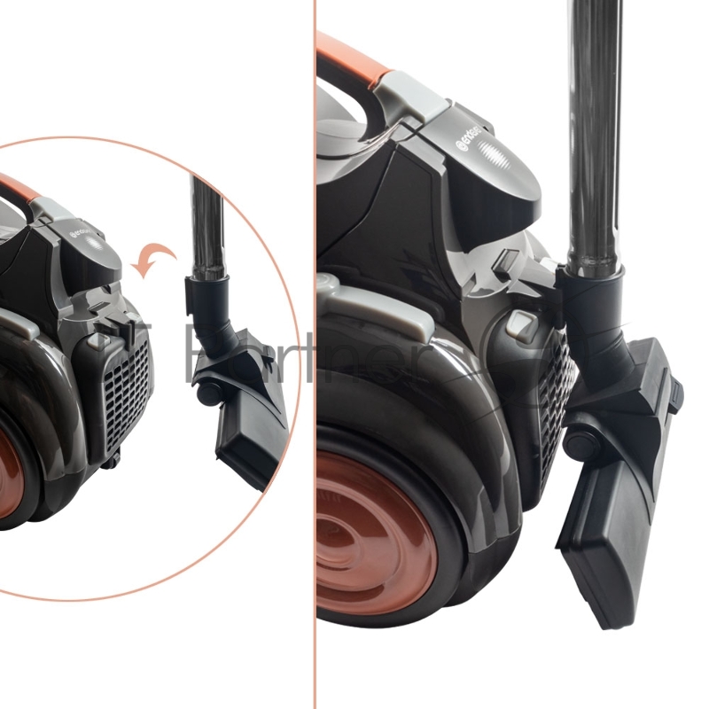 Пылесос циклонного типа Endever SkyClean VC-650, оранжевый/серый, мощность 2400 Вт