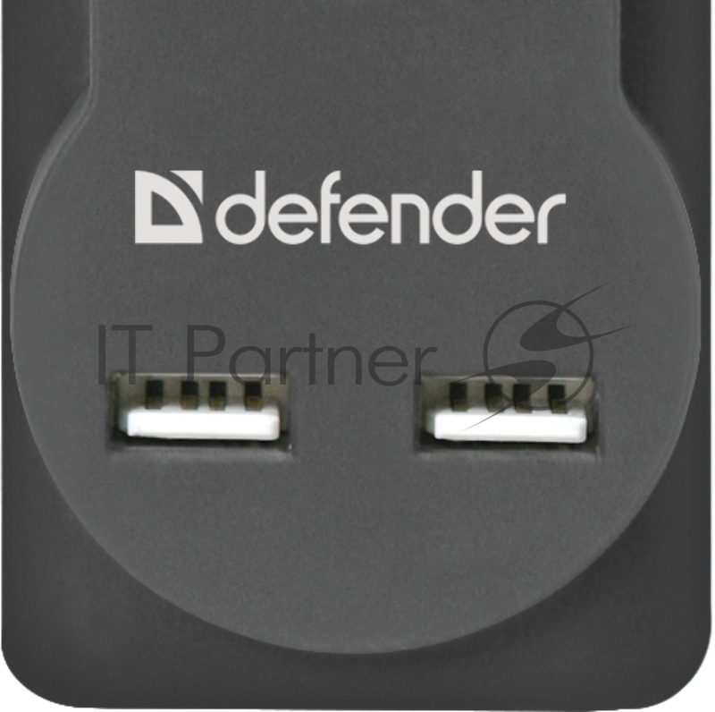 Сетевые фильтры Defender Фильтр DFS 751 1.8м, 5 розеток, 2xUSB, 2.1A (99751)