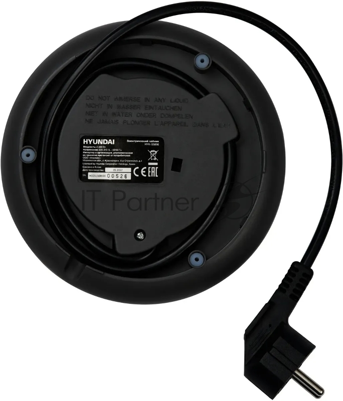 Чайник электрический Hyundai HYK-S5806 1.7л. 2200Вт серебристый матовый/черный (корпус: нержавеющая сталь)