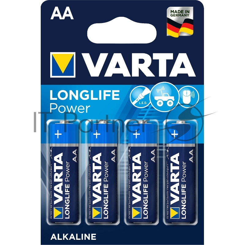 Батарейка Varta LONGLIFE POWER (HIGH ENERGY) LR6 AA BL4 Alkaline 1.5V (4906) (4/80/400) (4 шт.)