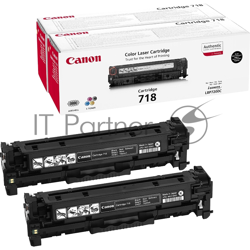 Тонер-картридж/ TONER BLACK 3.4K 718B TWIN PACK 2662B017 CANON