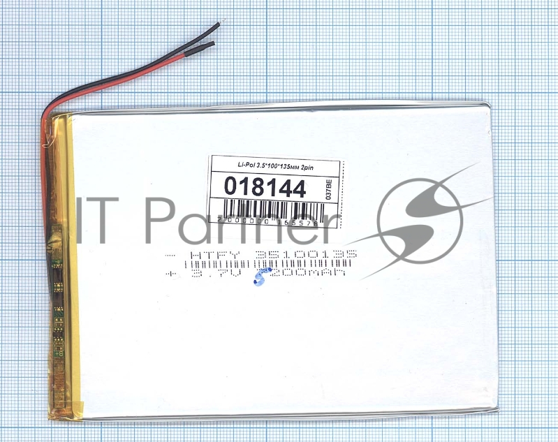 Аккумулятор Li-Pol (батарея) 3.5*100*135мм 2pin 3.7V/5200mAh