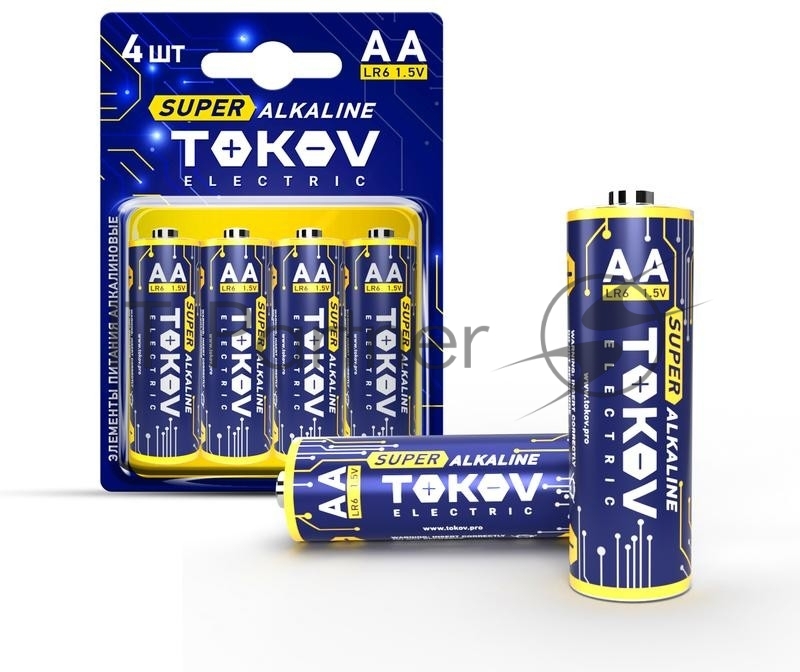 Элемент питания алкалиновый LR6/AA (блист.4шт) TOKOV ELECTRIC TKE-ALS-LR6/B4