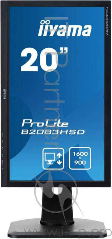 Монитор Iiyama 19.5 B2083HSD-B1 черный TN+film LED 5ms 16:9 DVI M/M матовая HAS Pivot 1000:1 250cd