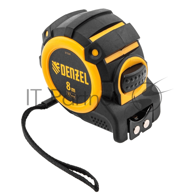 Рулетка 8м х 32мм, автоматич. фиксац., нейлон. покрытие, магнит. зацеп, двухстор. разметка// Denzel