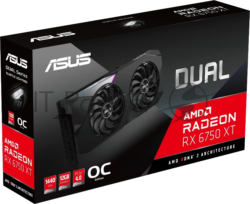 Видеокарта Asus PCI-E 4.0 DUAL-RX6750XT-O12G AMD Radeon RX 6750XT 12288Mb 192 GDDR6 2474/16000 HDMIx1 DPx3 HDCP Ret