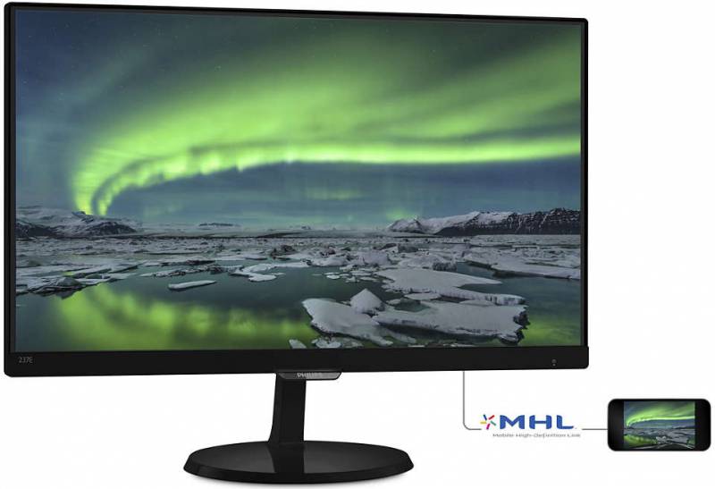 Монитор Philips 23 237E7QDSB (00/01) черный IPS LED 16:9 DVI HDMI матовая 250cd 1920x1080 D-Sub FHD