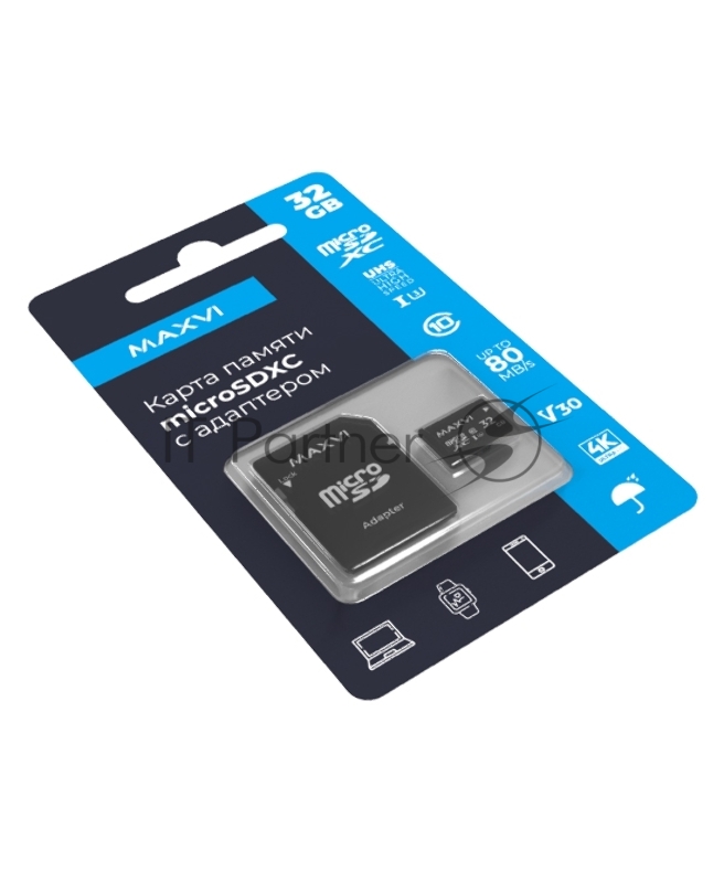Карта памяти Maxvi (MSD32GBC10V30) microSDXC 32GB, class 10, UHS-I (3), V30