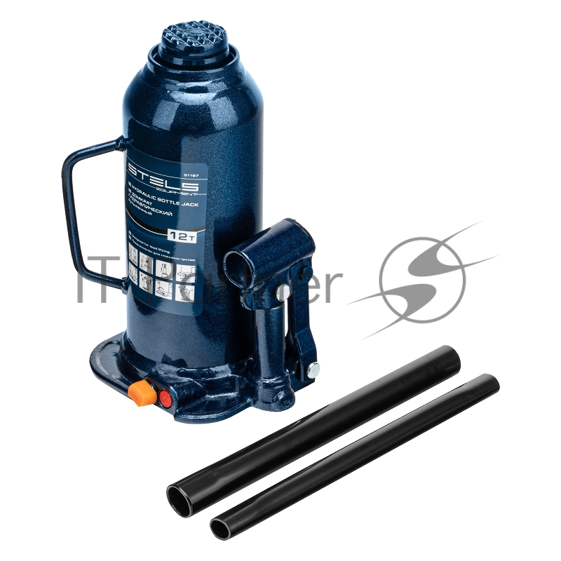 Домкрат гидравлический бутылочный, 12 т, h подъема 227–457 мм// Stels