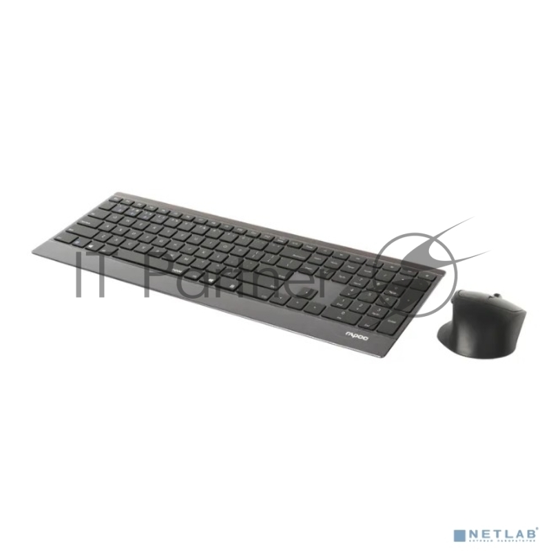 Клавиатура + мышь Rapoo 9500M клав:черный мышь:черный USB беспроводная Bluetooth/Радио slim (18892)