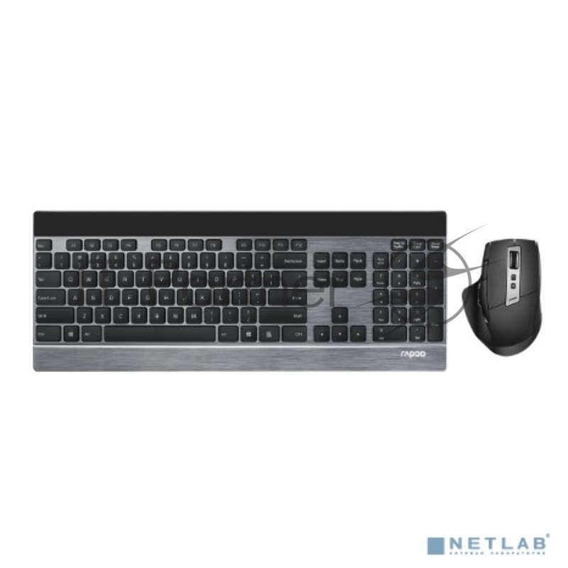 Клавиатура + мышь Rapoo 9900M BLACK клав:черный мышь:черный USB беспроводная Bluetooth/Радио slim (19354)