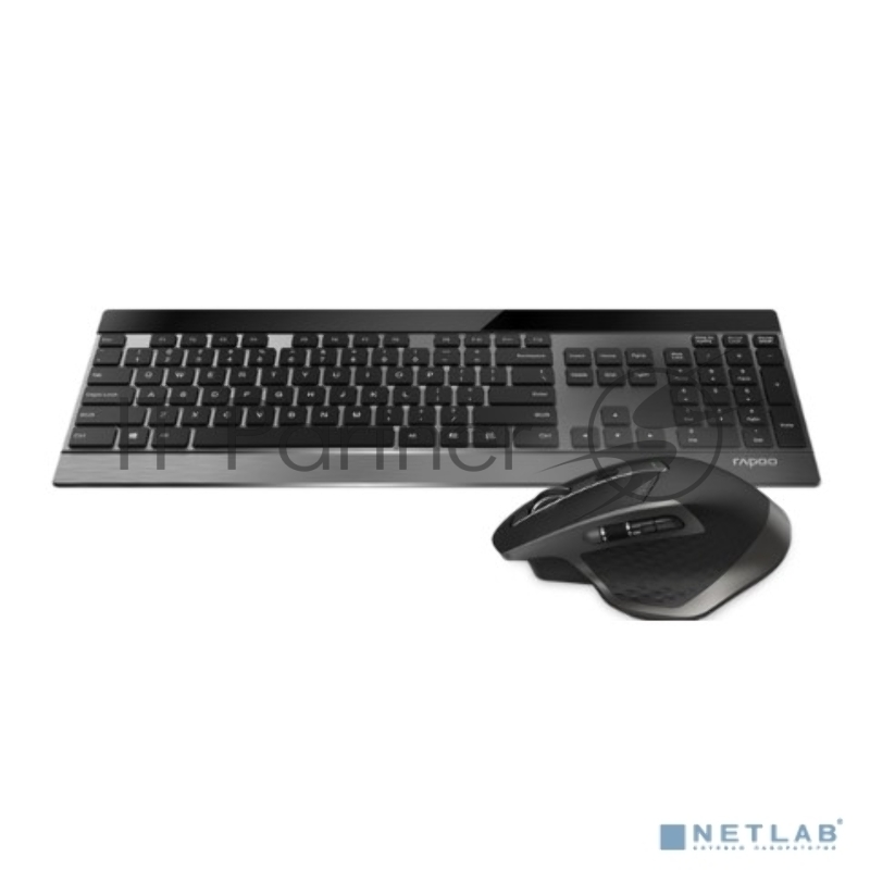 Клавиатура + мышь Rapoo 9900M BLACK клав:черный мышь:черный USB беспроводная Bluetooth/Радио slim (19354)