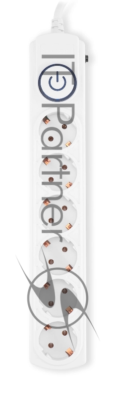 Сетевой фильтр Ippon BK-6-EU-5-16-W 5м (6 розеток) белый (коробка)