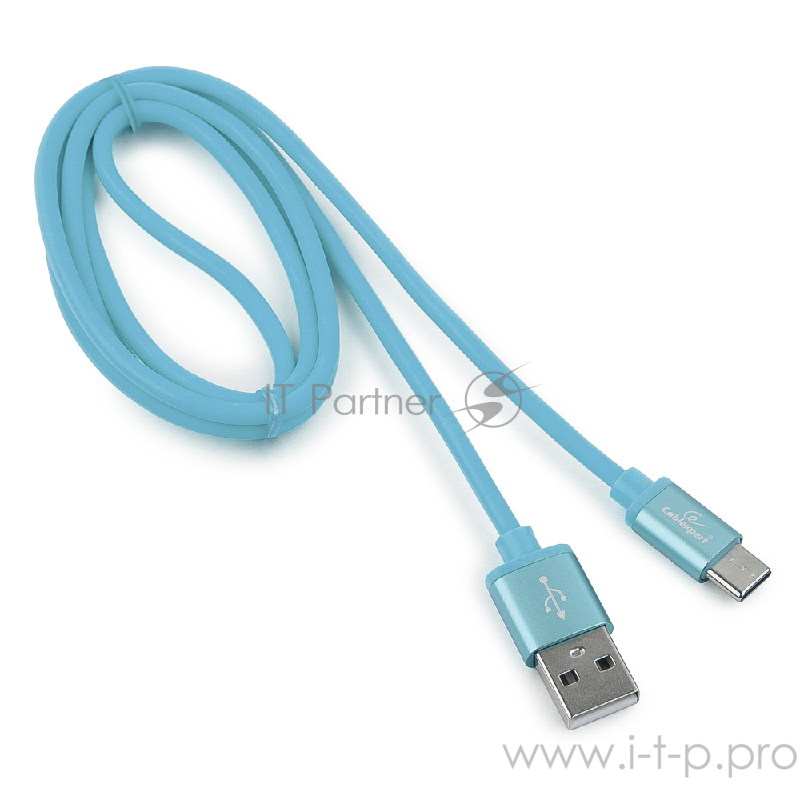 Кабель Cablexpert Кабель USB 2.0 CC-S-USBC01Bl-1M, AM/Type-C, серия Silver, длина 1м, синий, блистер