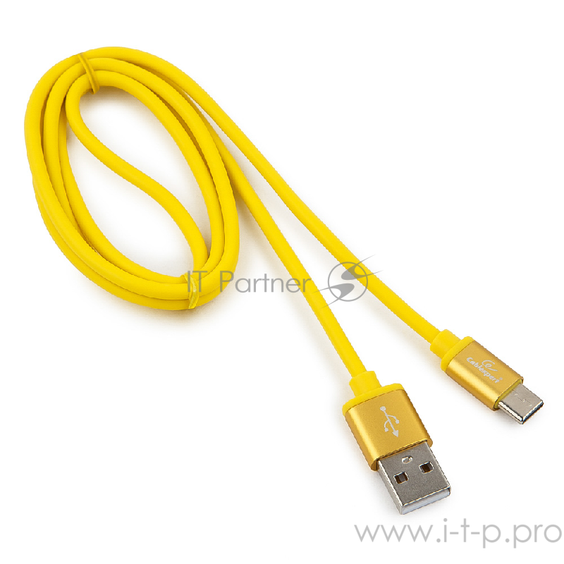 Кабель Cablexpert Кабель USB 2.0 CC-S-USBC01Y-1M, AM/Type-C, серия Silver, длина 1м, желтый, блистер