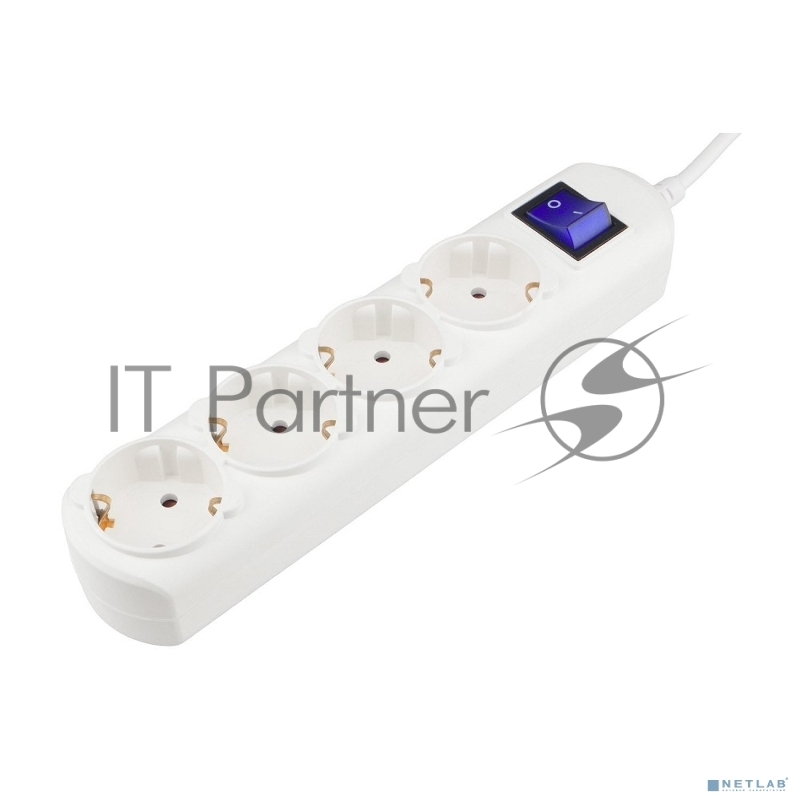 Удлинитель PC 3 м, 4р с/з, с выкл.16А бел. PC-5B-3M