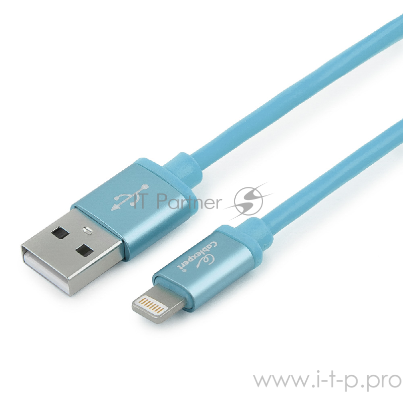 Кабель Cablexpert Кабель для Apple CC-S-APUSB01Bl-1M, AM/Lightning, серия Silver, длина 1м, синий, блистер