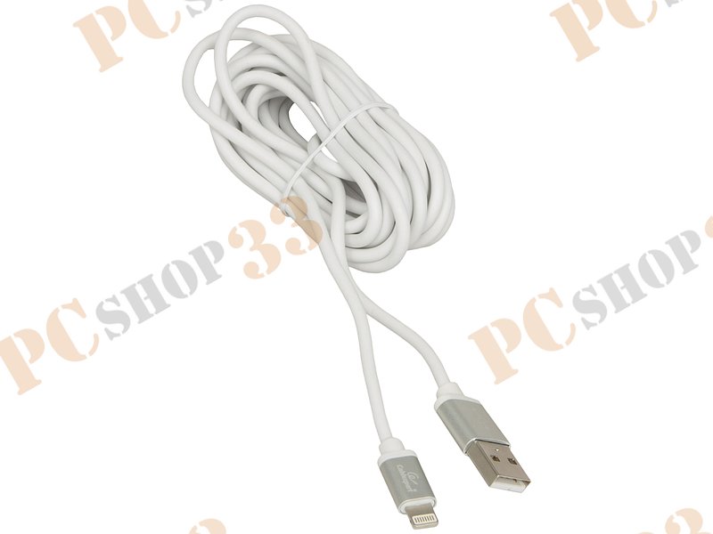 Кабель Cablexpert Кабель для Apple CC-S-APUSB01W-1M, AM/Lightning, серия Silver, длина 3м, белый, блистер