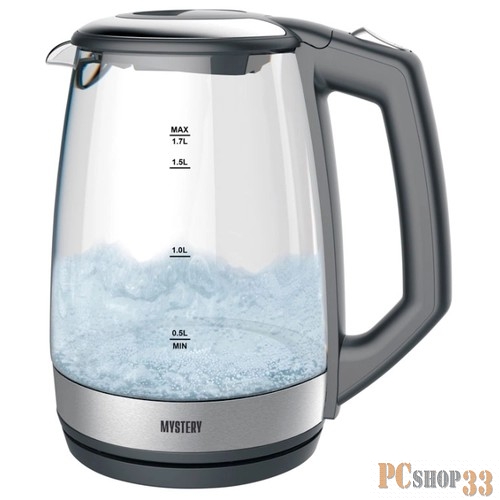 Чайник Чайник MYSTERY MEK-1643, 1,7 л., 1800 Вт., стекло, белый