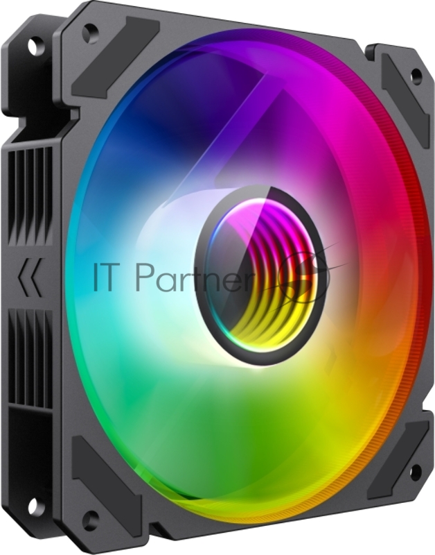 Кулер для корпуса ПК Gamemax FN-12Rainbow-C9, 12CM ARGB Rainbow Fan, frame with reflective design, 3pin+4Pin connector