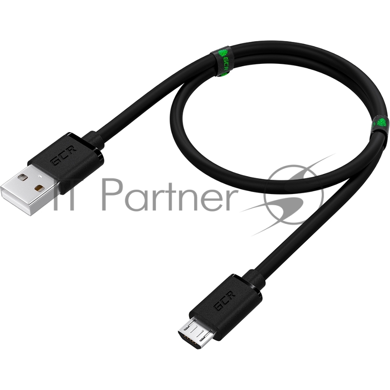 Кабель GCR 1.5m MicroUSB, черный, быстрая зарядка, 28/24 AWG, GCR-53607