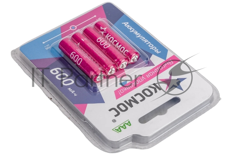 Аккумулятор AAA/R03 NI-MN 600мА.ч BP-4 (блист.4шт) КОСМОС KOCR03NIMH600mAh4BL