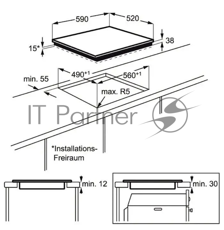 Варочная поверхность Electrolux EHF6232FOK черный