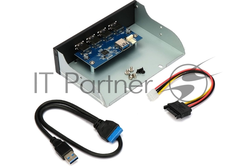 Планка USB 3.0 на переднюю панель 5.25 Gembird, FP5.25-USB3-4A, 4xUSB-A 3.0